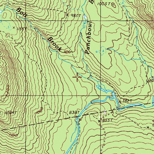 Topographic Map of Punchbowl Brook, ME