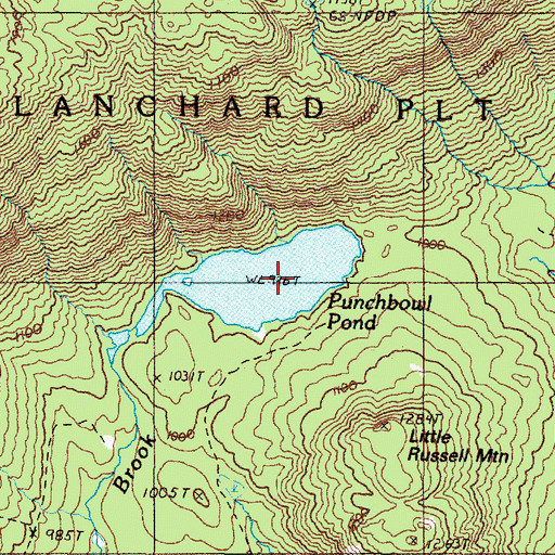 Topographic Map of Punchbowl Pond, ME
