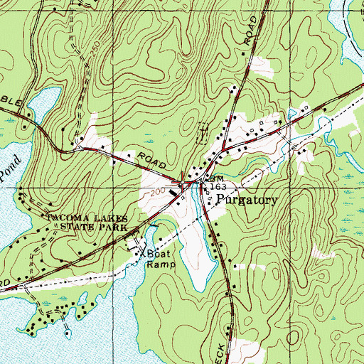 Topographic Map of Purgatory, ME