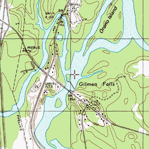 Topographic Map of Pushaw Stream, ME