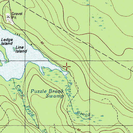Topographic Map of Puzzle Brook, ME