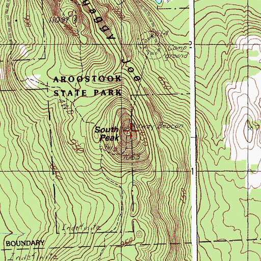 Topographic Map of Quaggy Joe, ME