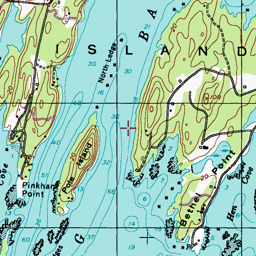 Topographic Map of Quahog Bay, ME