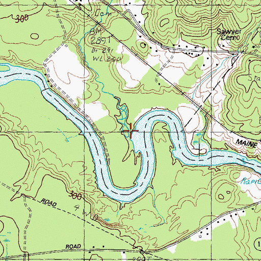 Topographic Map of Quaker Brook, ME
