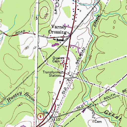 Topographic Map of Quaker Cemetery, ME