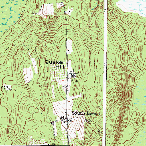 Topographic Map of Quaker Hill, ME