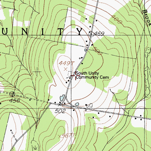 Topographic Map of South Unity Community Church, ME