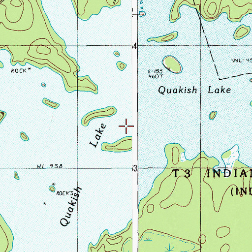 Topographic Map of Quakish Lake, ME