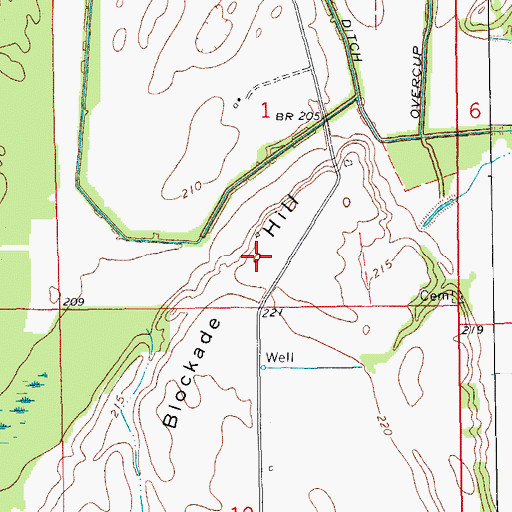 Topographic Map of Blockade Hill, AR