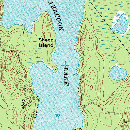 Topographic Map of Quantabacook Lake, ME