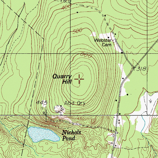 Topographic Map of Quarry Hill, ME