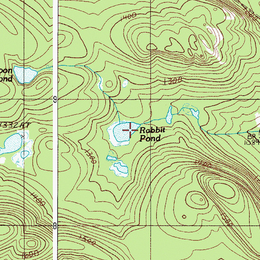 Topographic Map of Rabbit Pond, ME