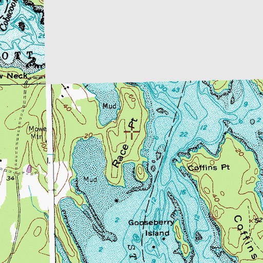 Topographic Map of Race Point, ME