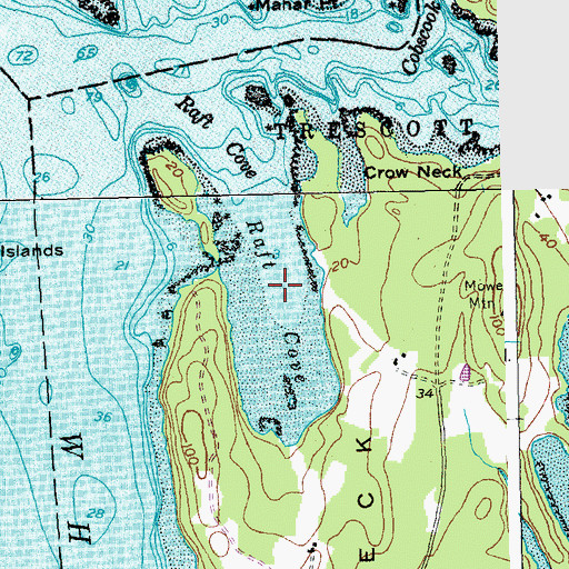Topographic Map of Raft Cove, ME