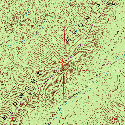 Topographic Map of Blowout Mountain, AR