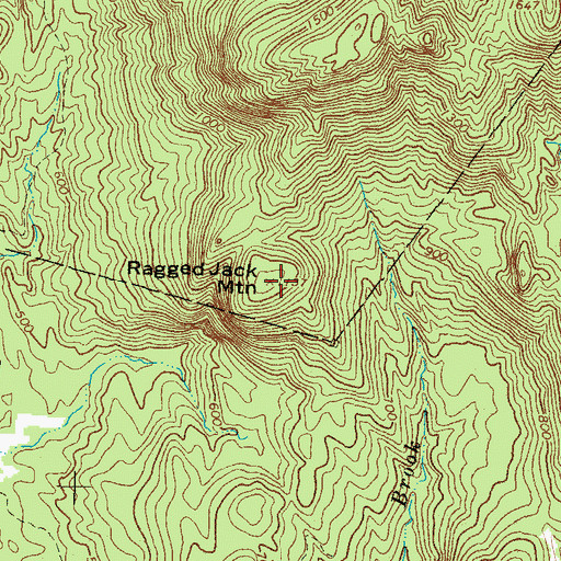 Topographic Map of Ragged Jack Mountain, ME