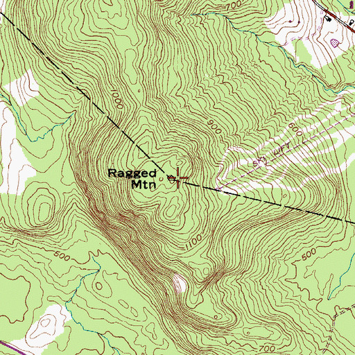 Topographic Map of Ragged Mountain, ME