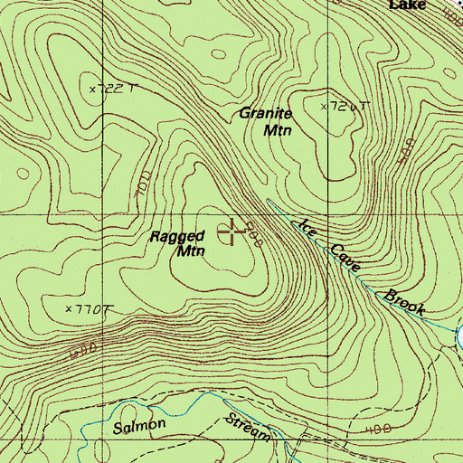 Topographic Map of Ragged Mountain, ME