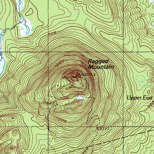Topographic Map of Ragged Mountain, ME