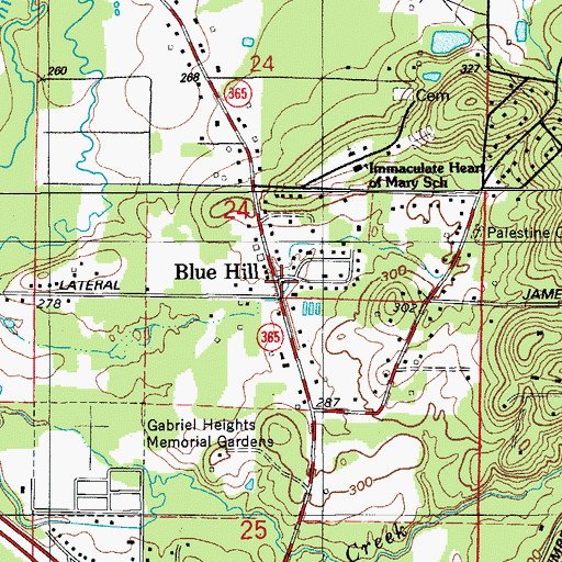 Topographic Map of Blue Hill, AR