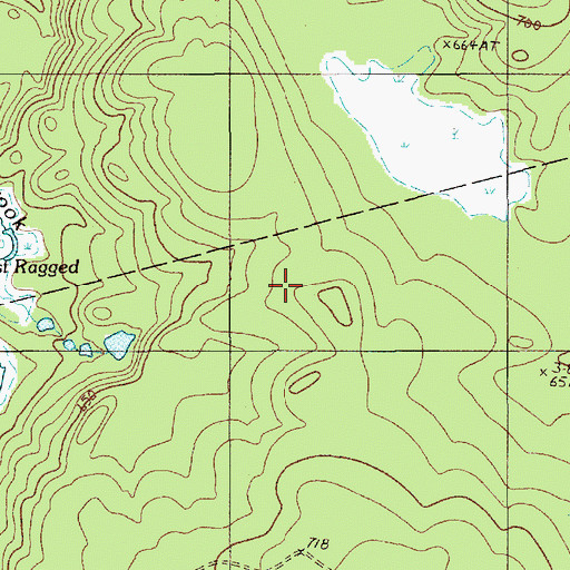 Topographic Map of Ragged Mountain Trail, ME