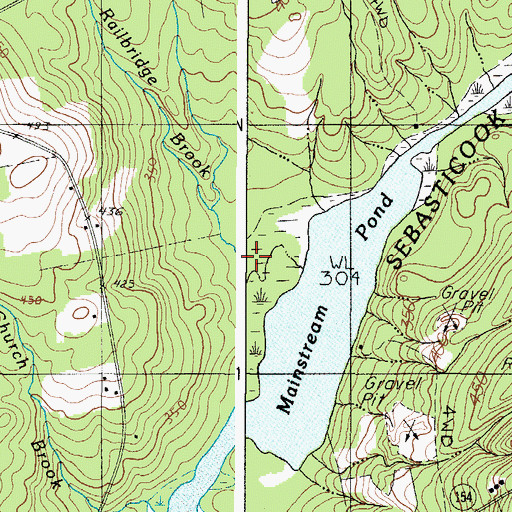 Topographic Map of Railbridge Brook, ME