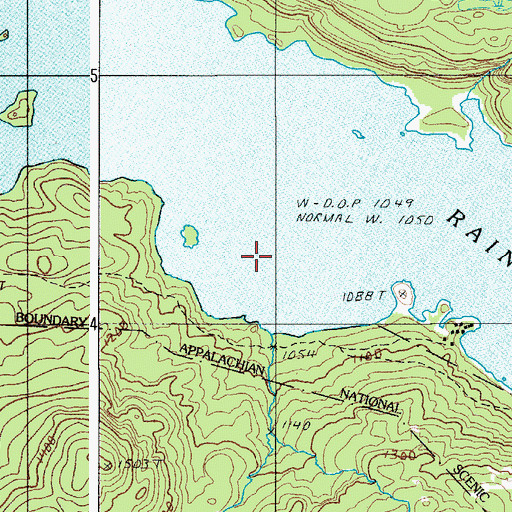 Topographic Map of Rainbow Lake, ME