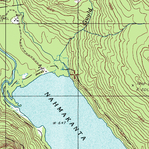 Topographic Map of Rainbow Stream, ME