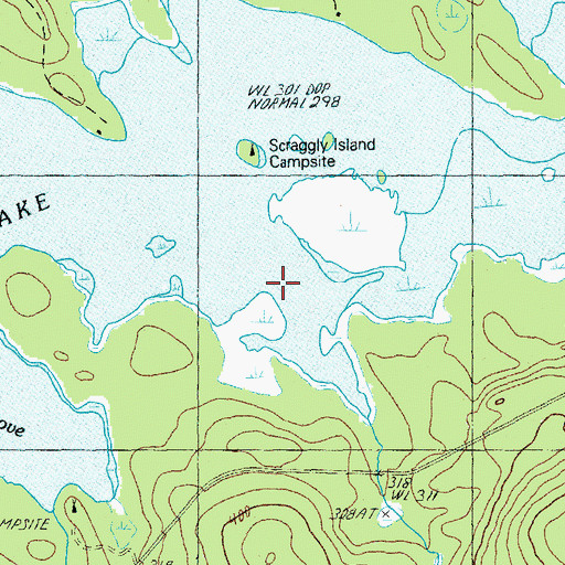Topographic Map of Rainey Brook, ME