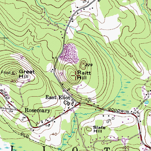 Topographic Map of Raitt Hill, ME
