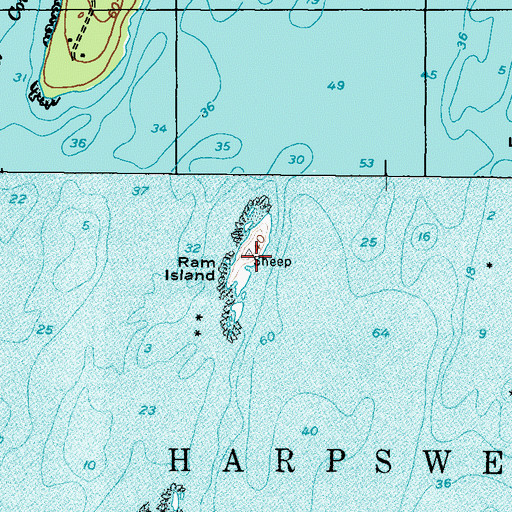 Topographic Map of Ram Island, ME