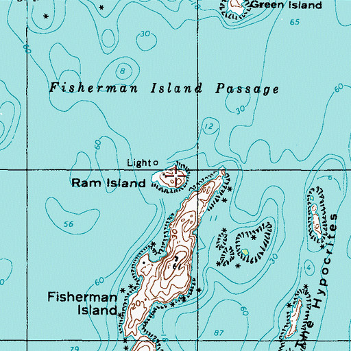 Topographic Map of Ram Island, ME