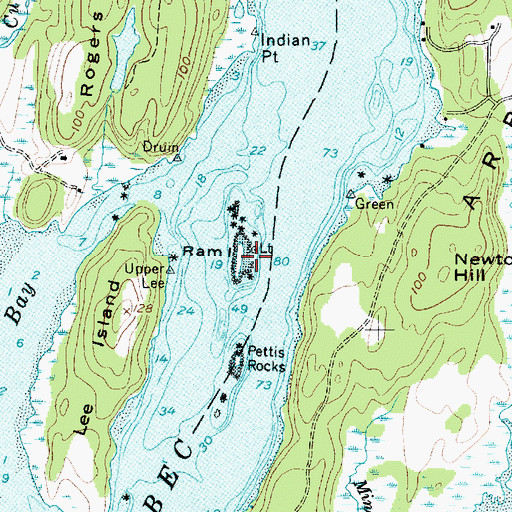 Topographic Map of Ram Island, ME