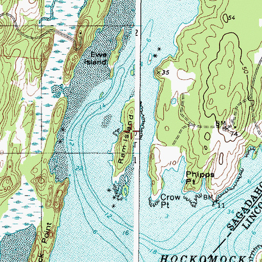 Topographic Map of Ram Island, ME