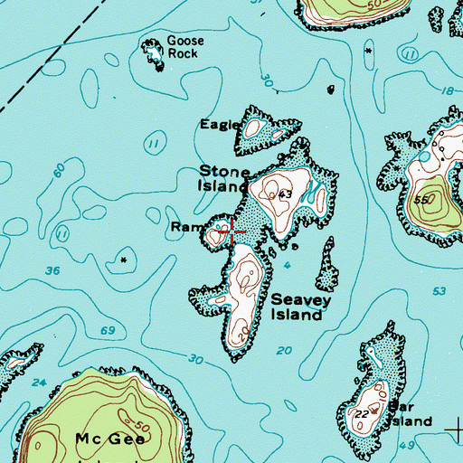 Topographic Map of Ram Island, ME