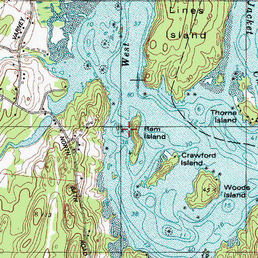 Topographic Map of Ram Island, ME