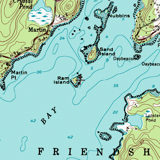 Topographic Map of Ram Island, ME