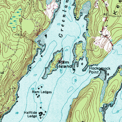 Topographic Map of Ram Island, ME