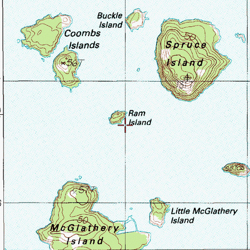 Topographic Map of Ram Island, ME