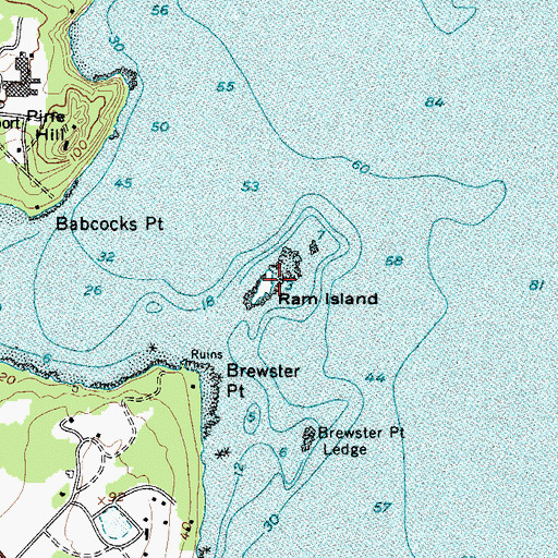 Topographic Map of Ram Island, ME