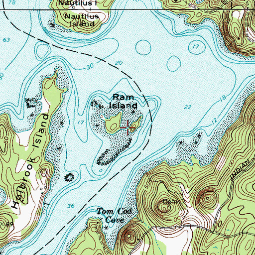 Topographic Map of Ram Island, ME