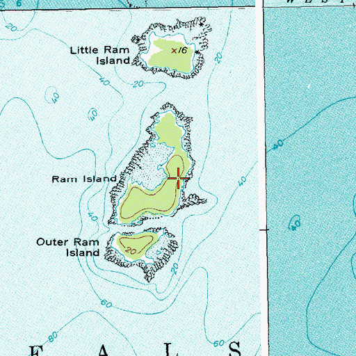 Topographic Map of Ram Island, ME
