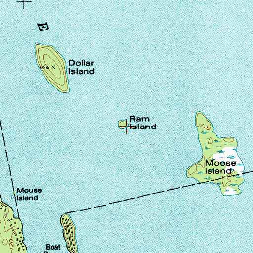 Topographic Map of Ram Island, ME