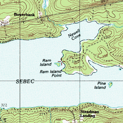 Topographic Map of Ram Island, ME