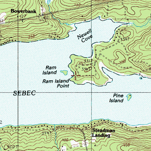 Topographic Map of Ram Island Point, ME