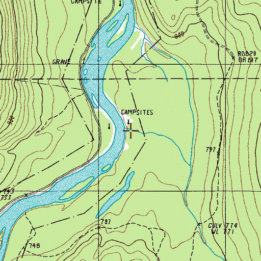Topographic Map of Ramsay Brook, ME