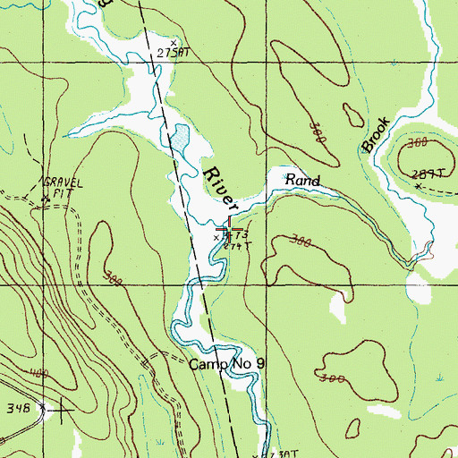 Topographic Map of Rand Brook, ME