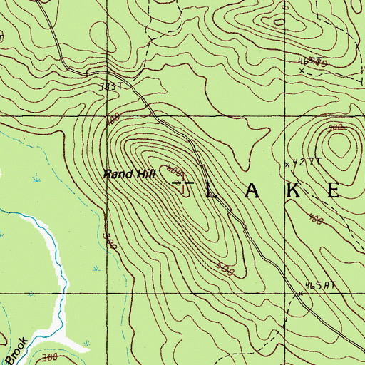 Topographic Map of Rand Hill, ME