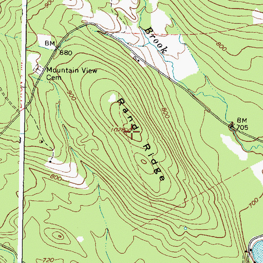 Topographic Map of Rand Ridge, ME