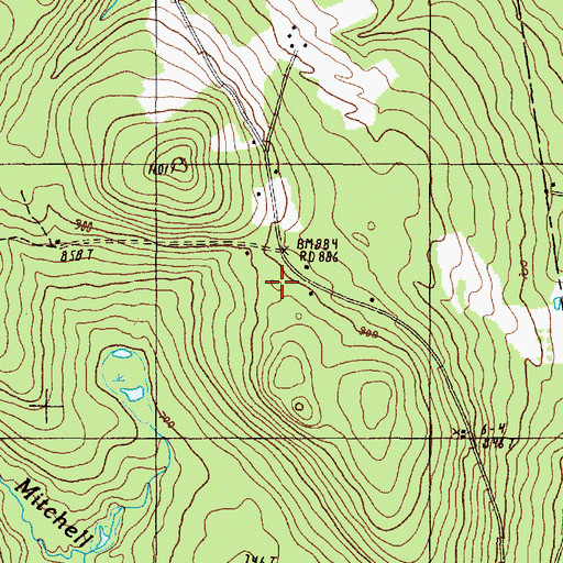 Topographic Map of Rand School, ME